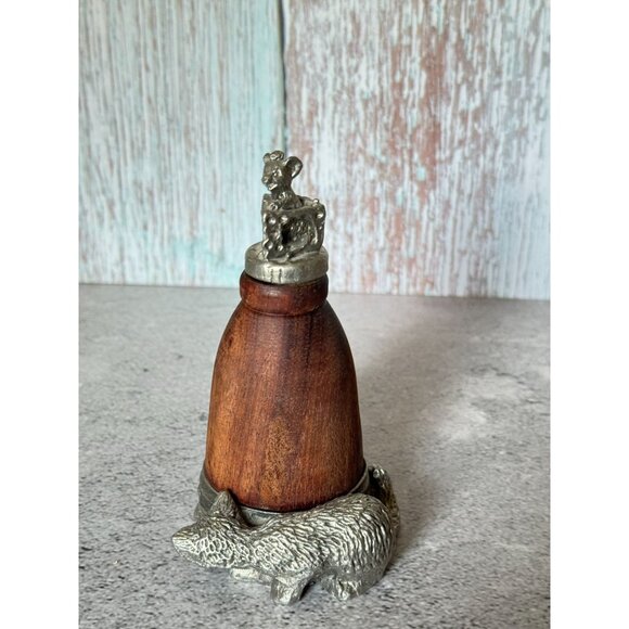 Vintage Kiefer Pewter & Wood Cat & Mouse Cinnamon Diffuser Air Refresher - Picture 10 of 11
